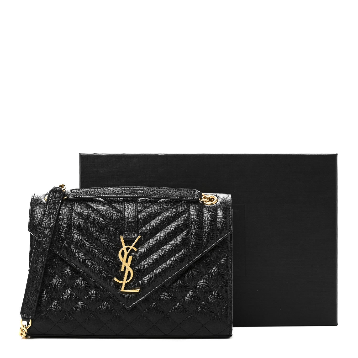 Saint Laurent Grain De Poudre Textured Mixed Matelasse Triquilt Medium Monogram Satchel Black 10 of 10