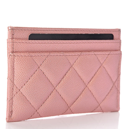 Chanel Iridescent Caviar Quilted Card Holder Rose Pink 3 of 9