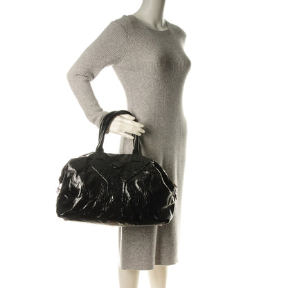Saint Laurent Embossed Patent Medium Easy Y Bag Black 2 of 7