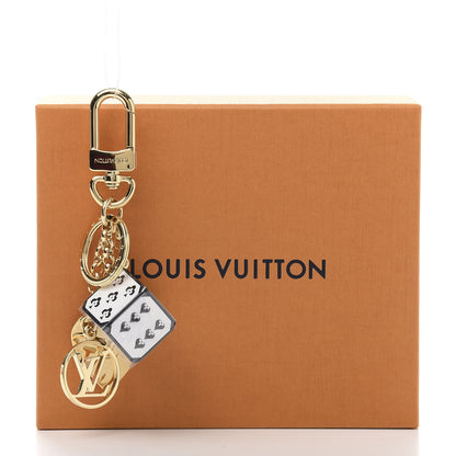 Louis Vuitton Metal Resin Game On Dice and Heart Charm Key Holder Gold 5 of 5