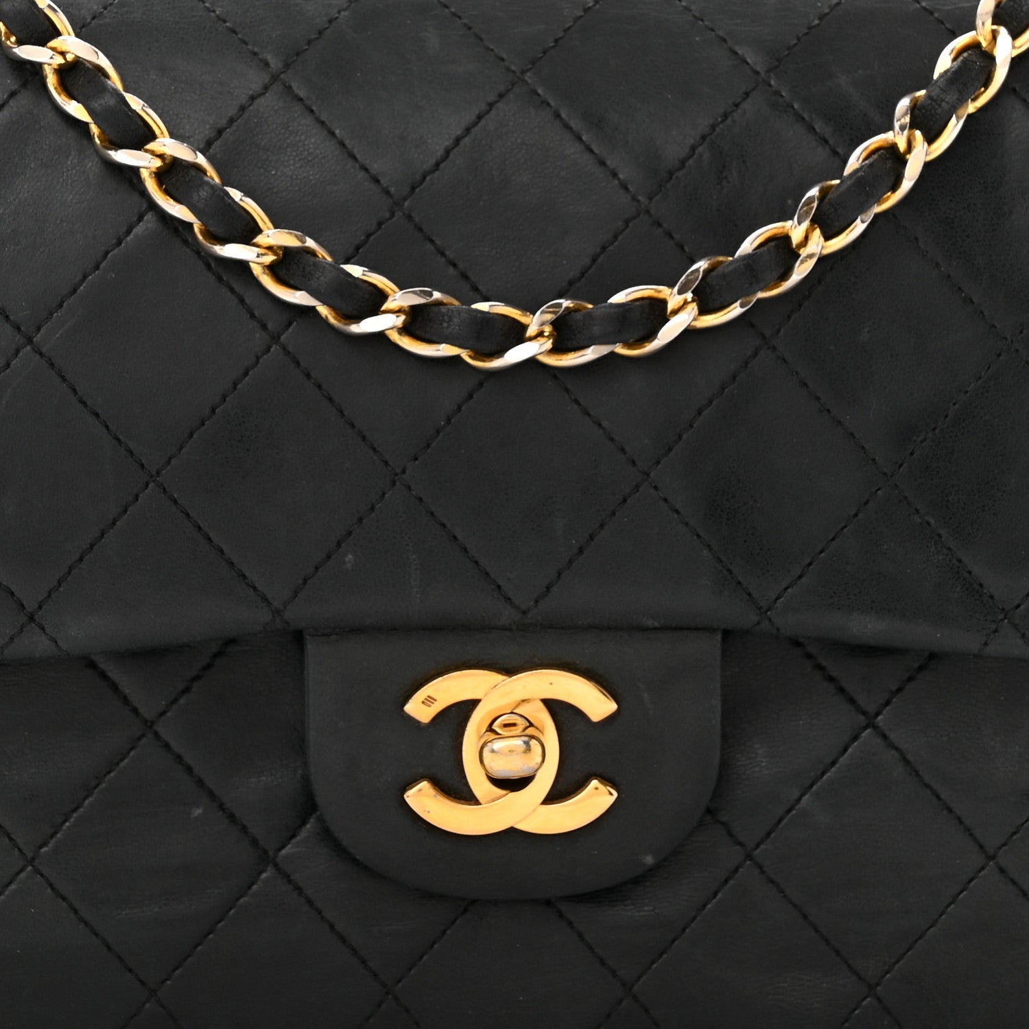 Chanel Lambskin Quilted Medium Double Flap Black 9 of 16