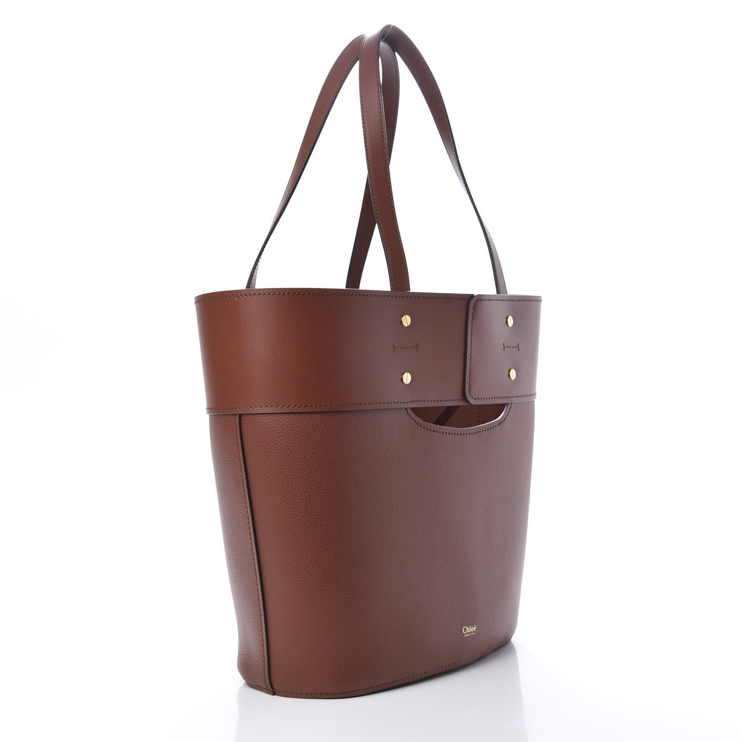 Chloe Smooth Grained Calfskin Medium Aby Tote Sepia Brown 4 of 10