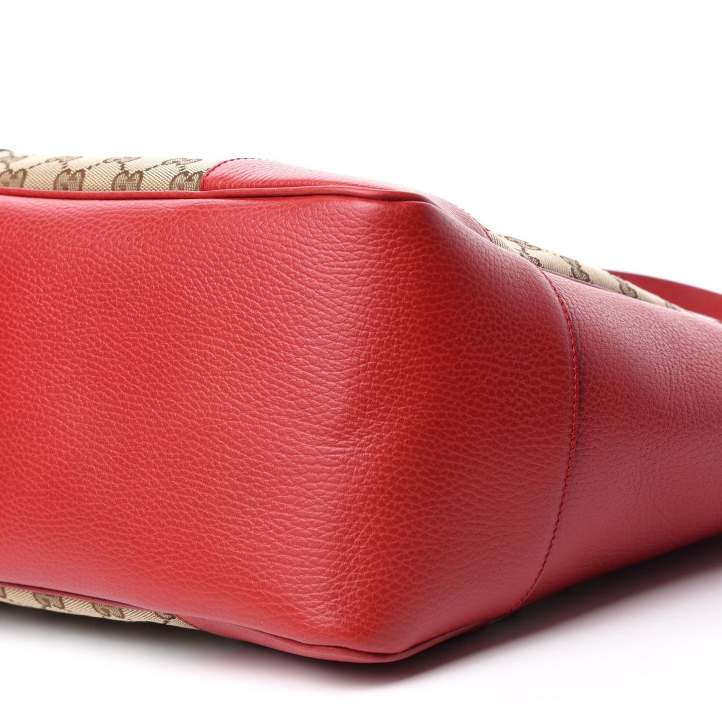 Monogram Bree Zippered Tote Beige Red
