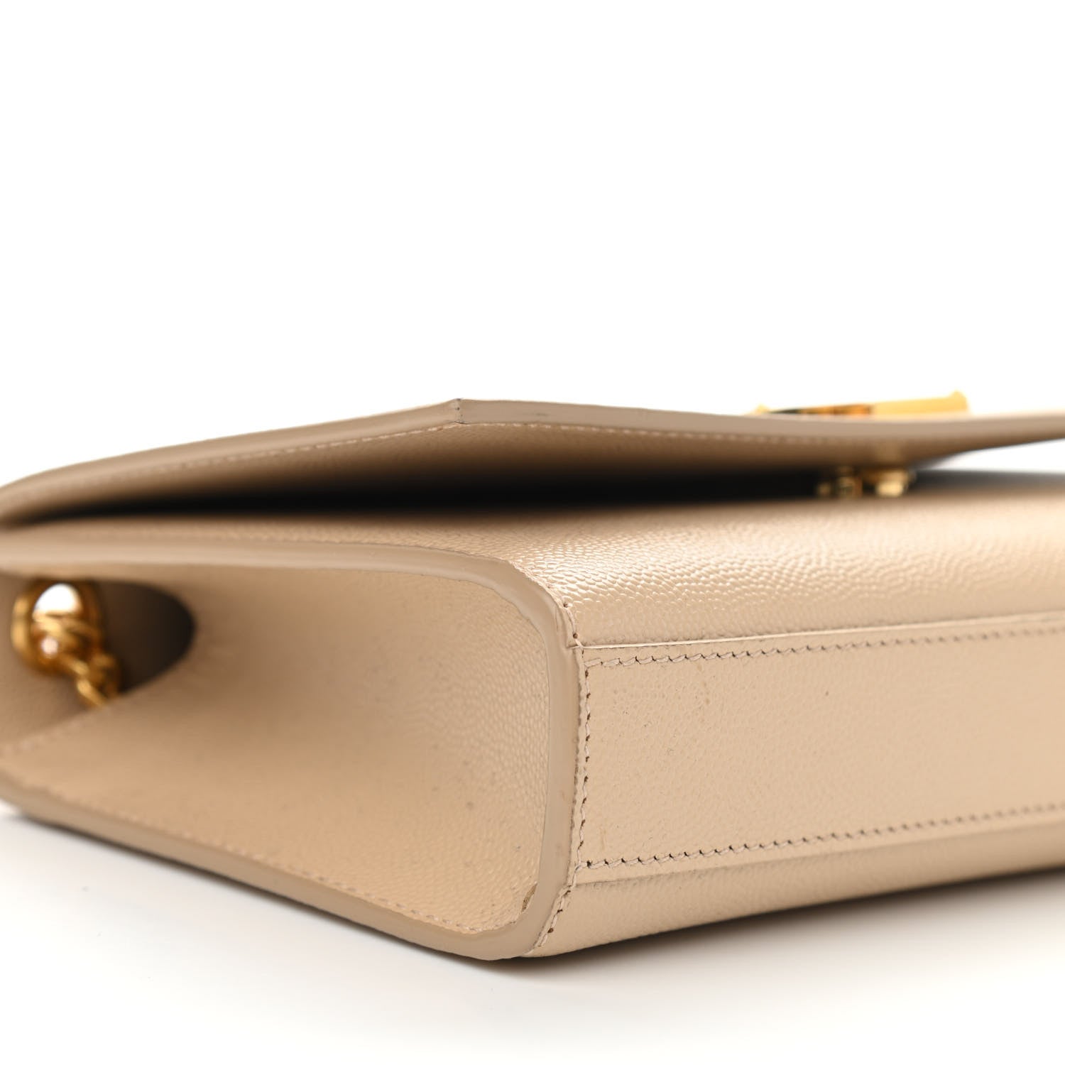Saint Laurent Grain De Poudre Small Monogram Kate Satchel Dark Beige 8 of 9
