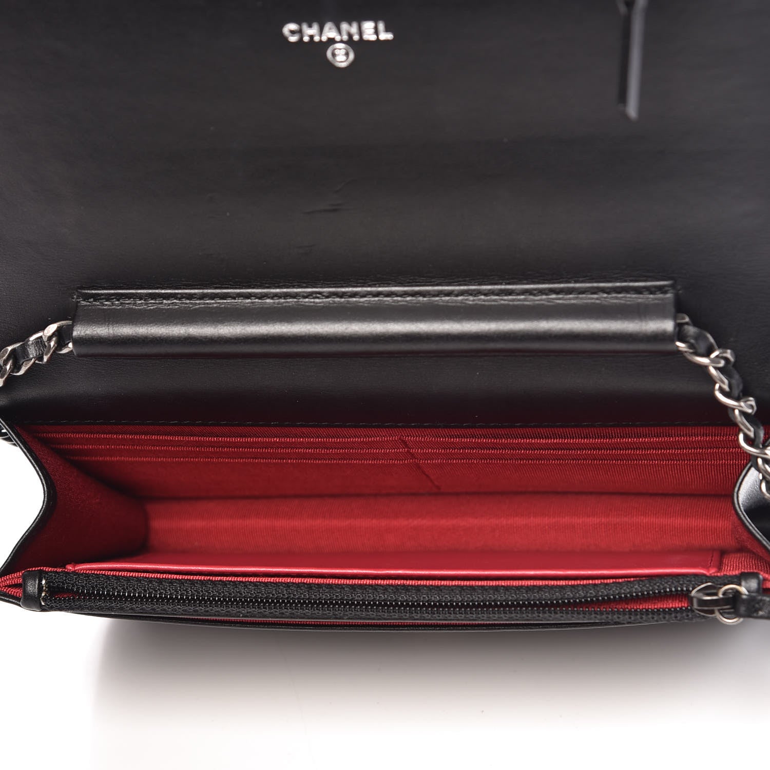 Chanel Aged Calfskin Quilted Gabrielle Wallet On Chain WOC Navy Black 5 of 14