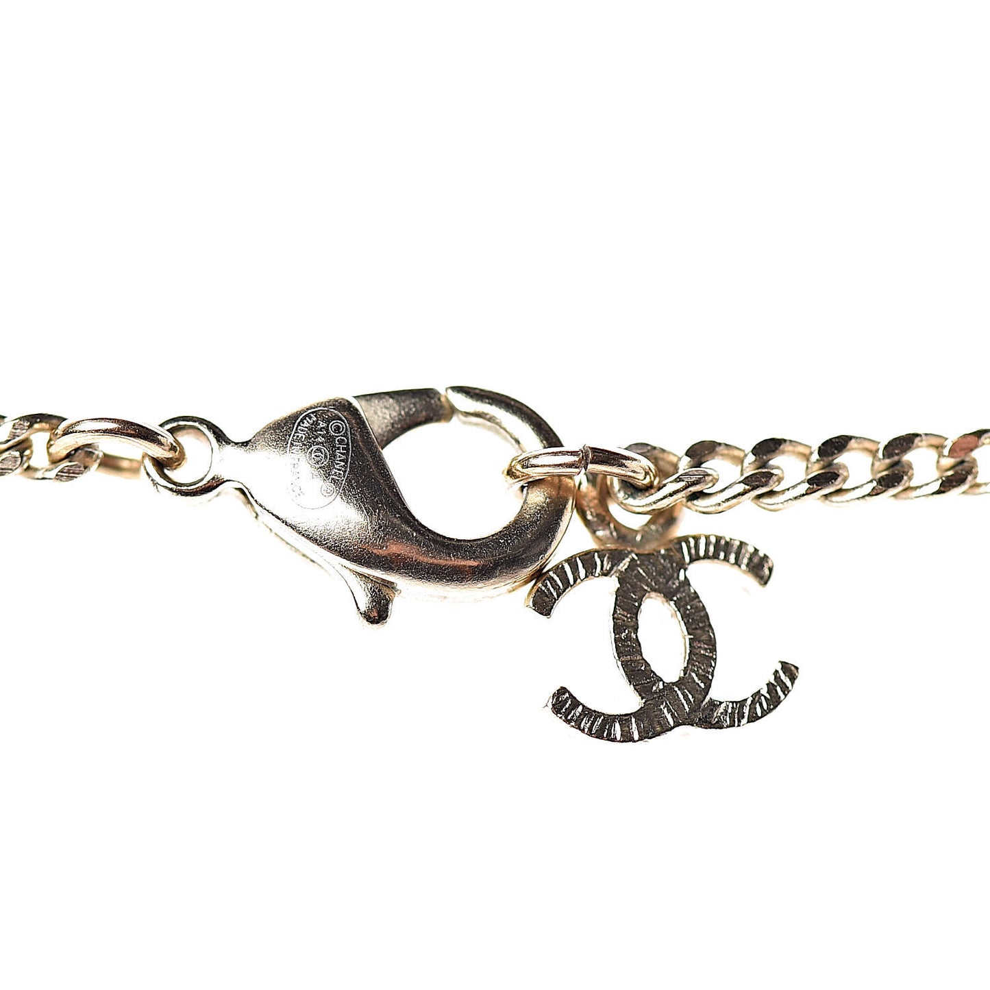 Tweed Effect CC Necklace Gold