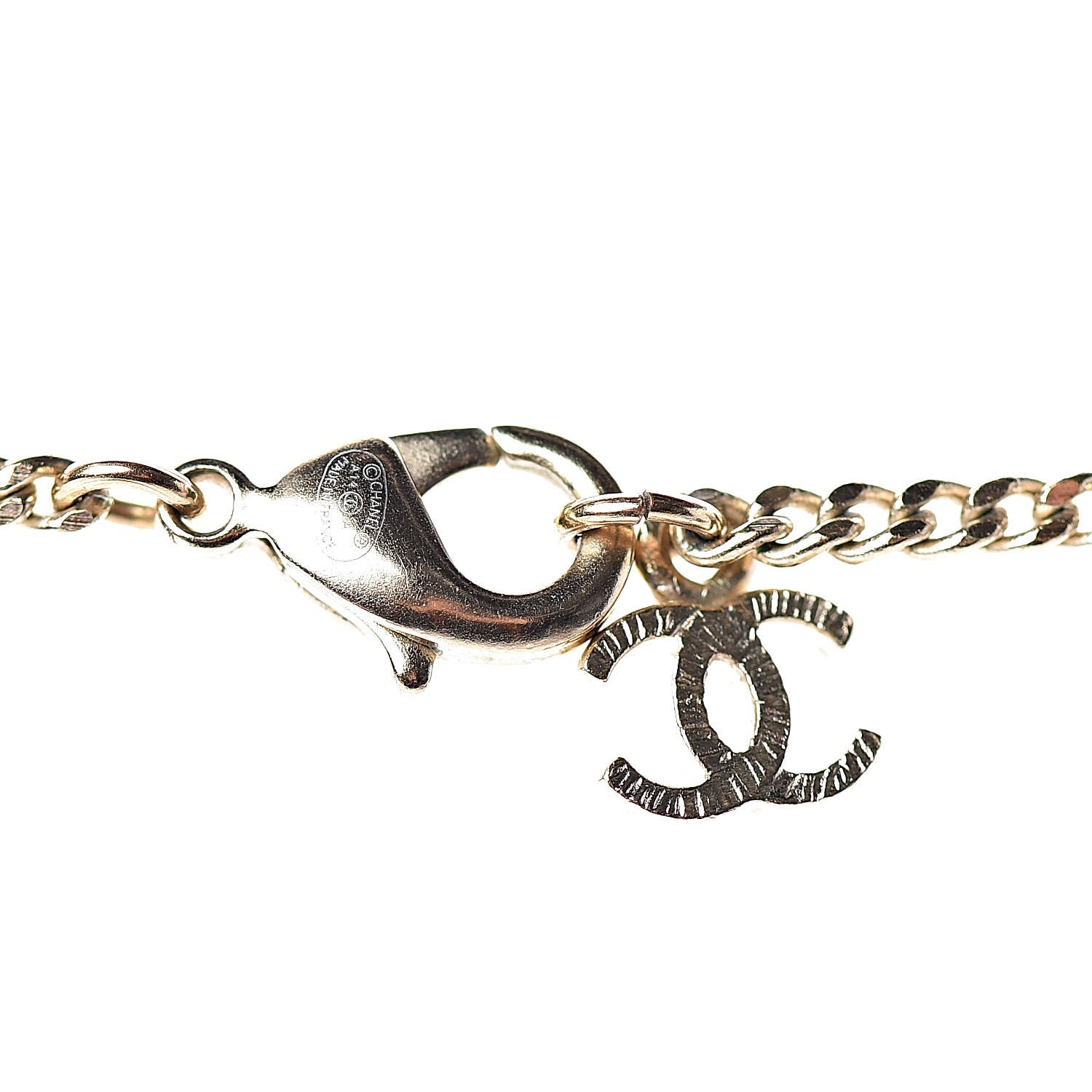 Chanel Tweed Effect CC Necklace Gold 4 of 5