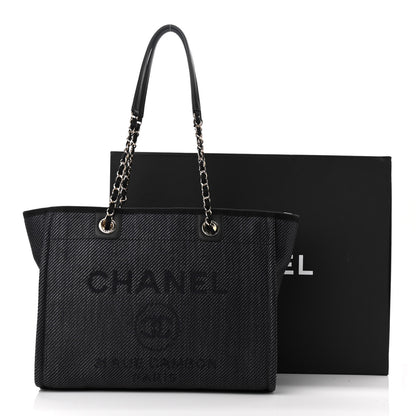Chanel Mixed Fibers Small Deauville Tote Black 14 of 14