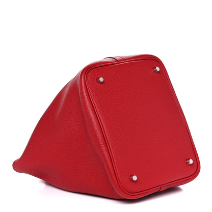 Hermes Taurillon Clemence Picotin Lock 22 MM Rouge Casaque 4 of 10