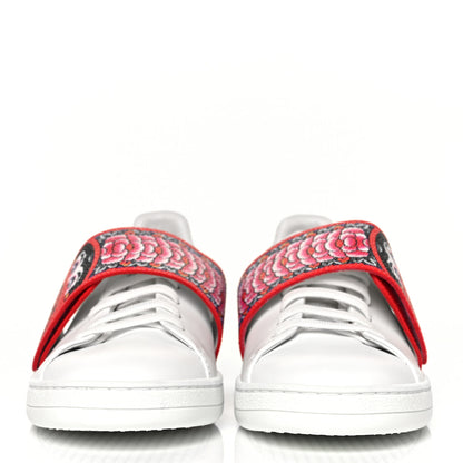 Louis Vuitton Calfskin Reverse Monogram Kabuki Low Top Sneakers 37 White 2 of 8