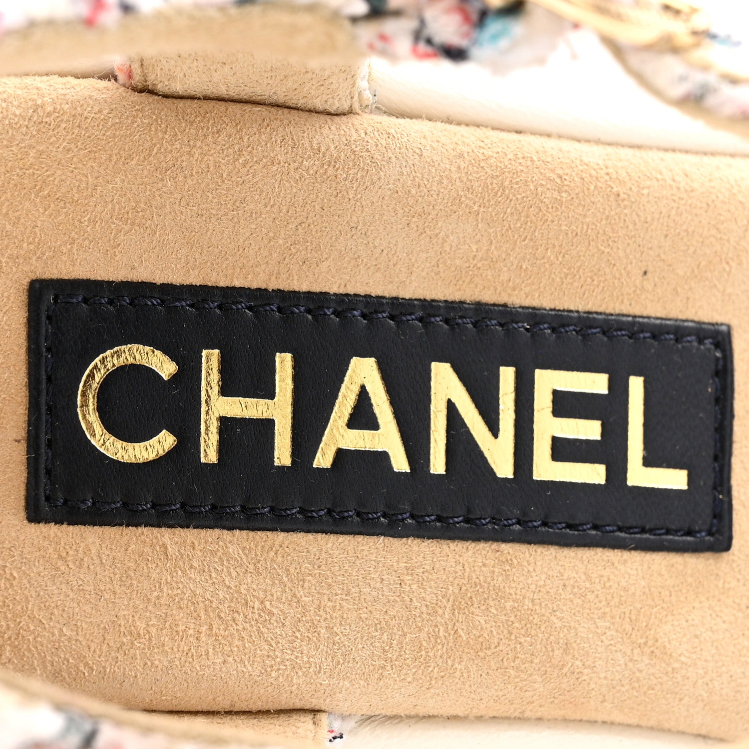 Chanel Tweed Cork CC Wedge Sandals 37 Ecru Pink Blue Green 8 of 14