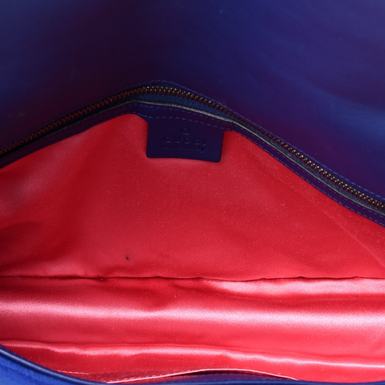 Gucci Velvet Matelasse Medium GG Marmont Shoulder Bag Cobalt Blue 5 of 9