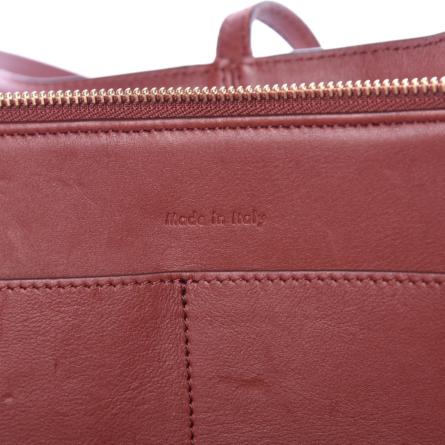 Calfskin Medium Tri-Fold Bag Red Wood