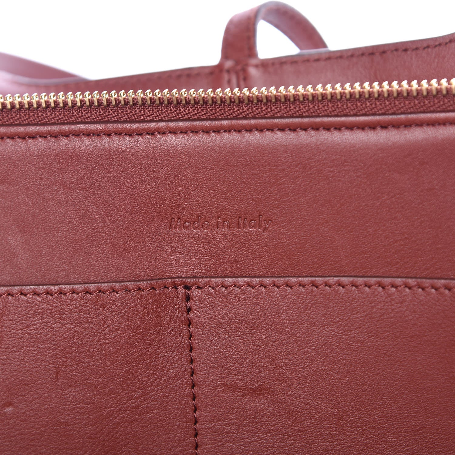 Celine Calfskin Medium Tri-Fold Bag Red Wood 7 of 15