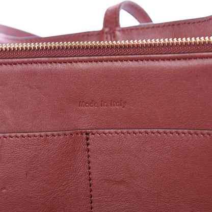 Celine Calfskin Medium Tri-Fold Bag Red Wood 7 of 15