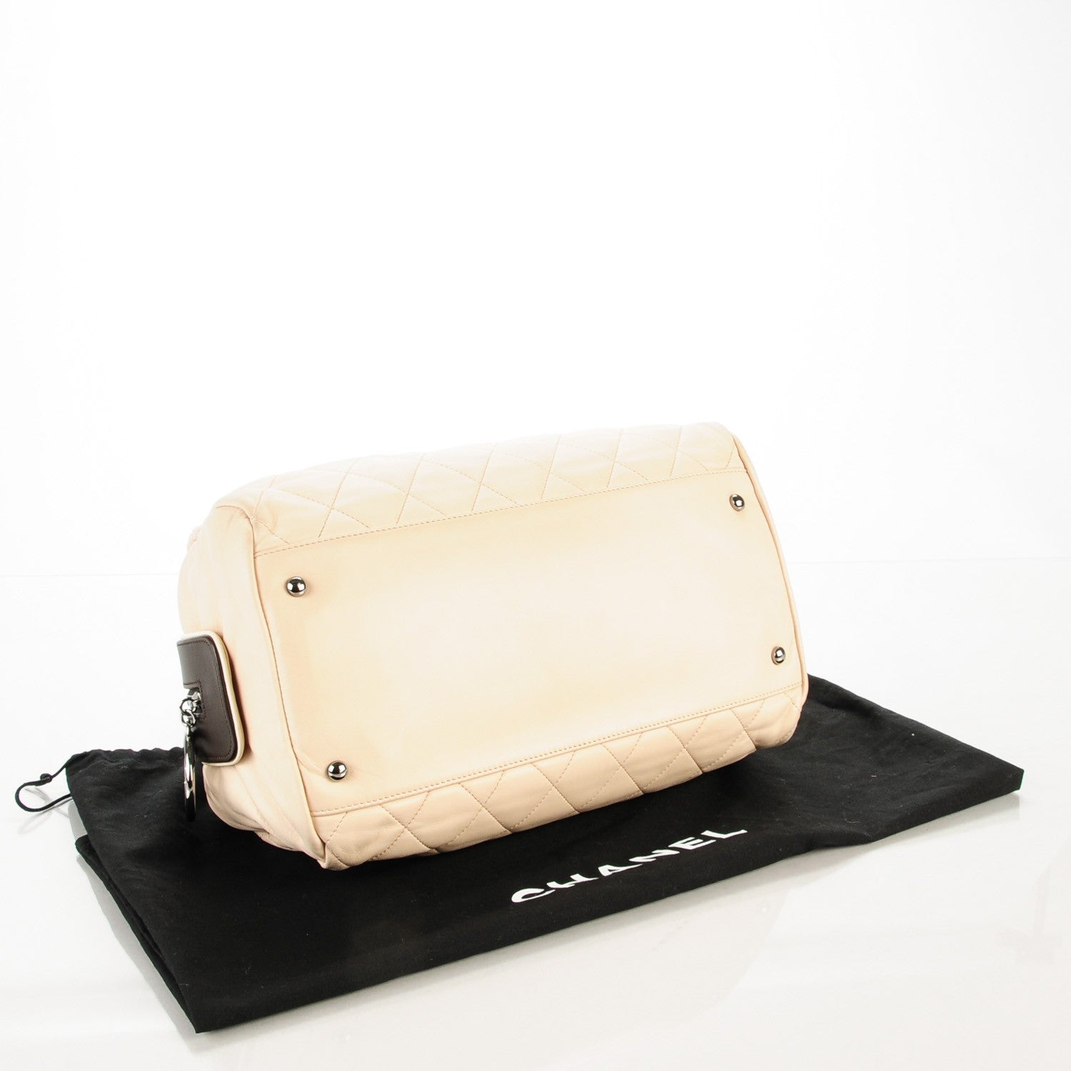 Chanel Lambskin Quilted Country Club Bowler Beige 4 of 7
