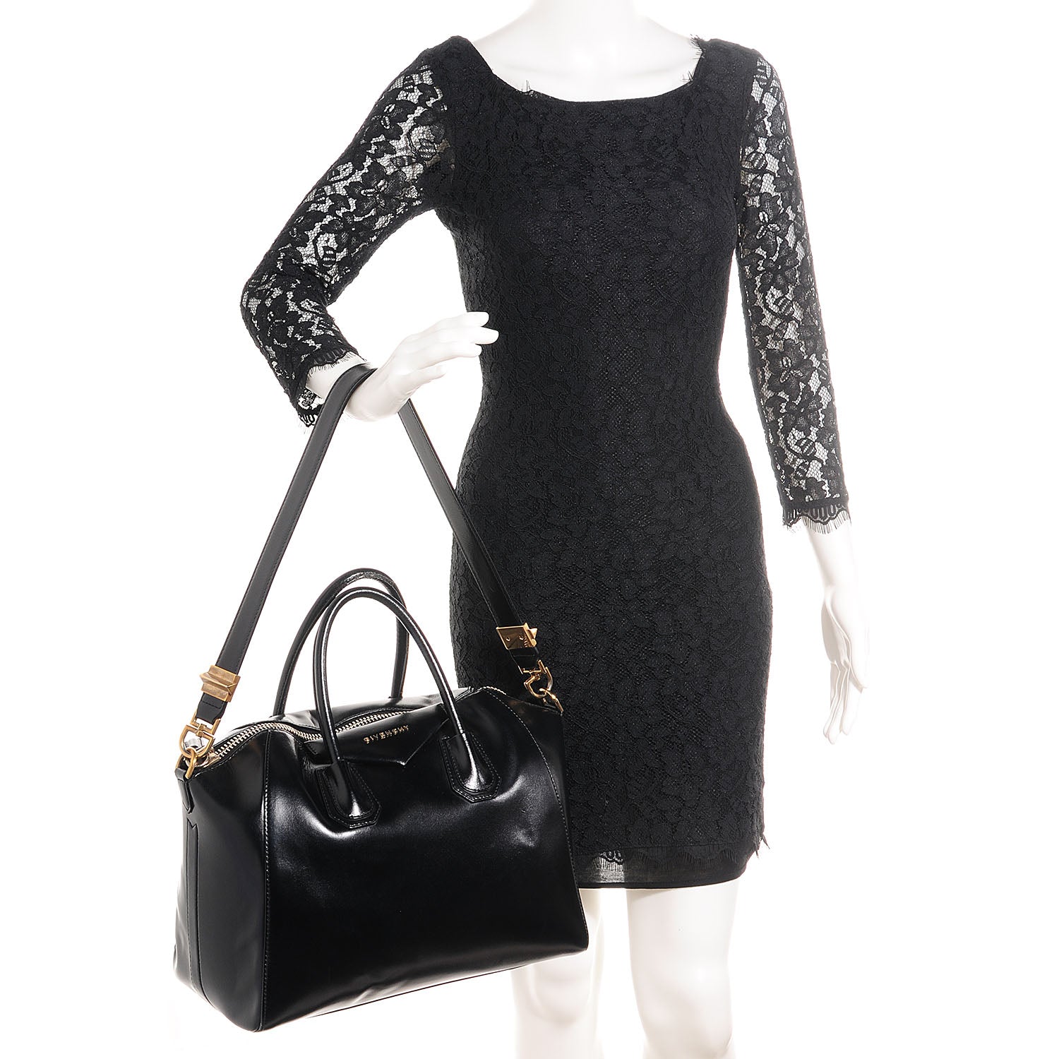 Givenchy Shiny Lord Calfskin Medium Antigona Black 2 of 12