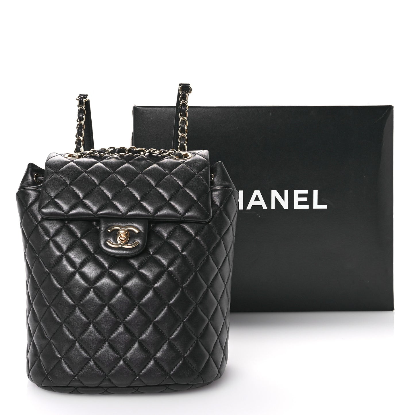 Lambskin Quilted Small Urban Spirit Backpack Black