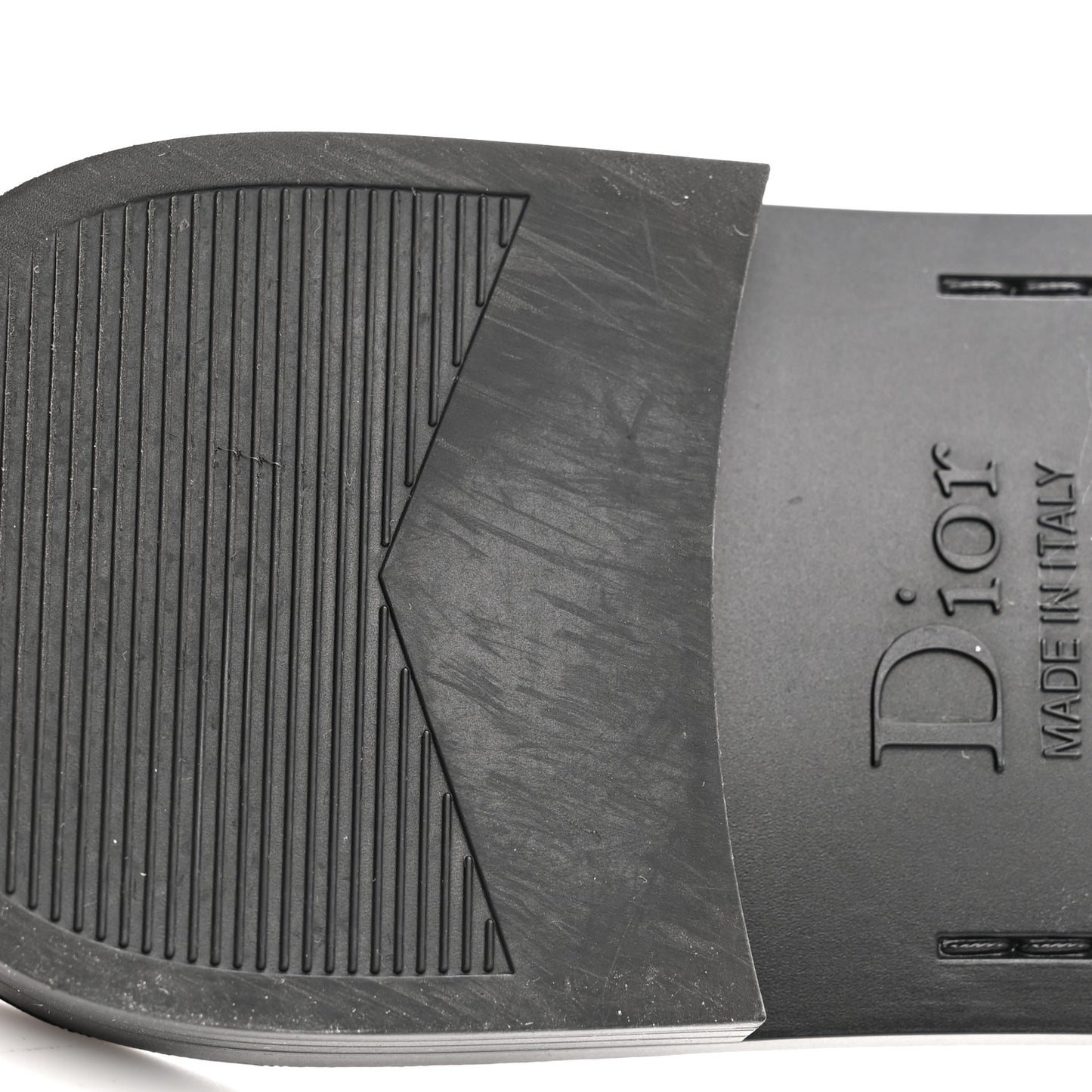 Shiny Technical Fabric Oblique Dio(r)evolution Slide Sandals 39 Black