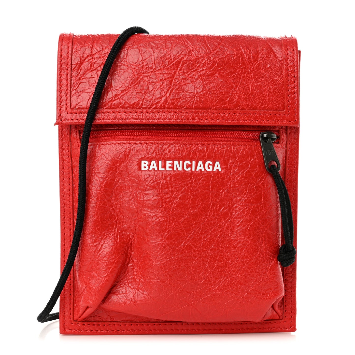 Agneau Arena Small Explorer Crossbody Pouch Red