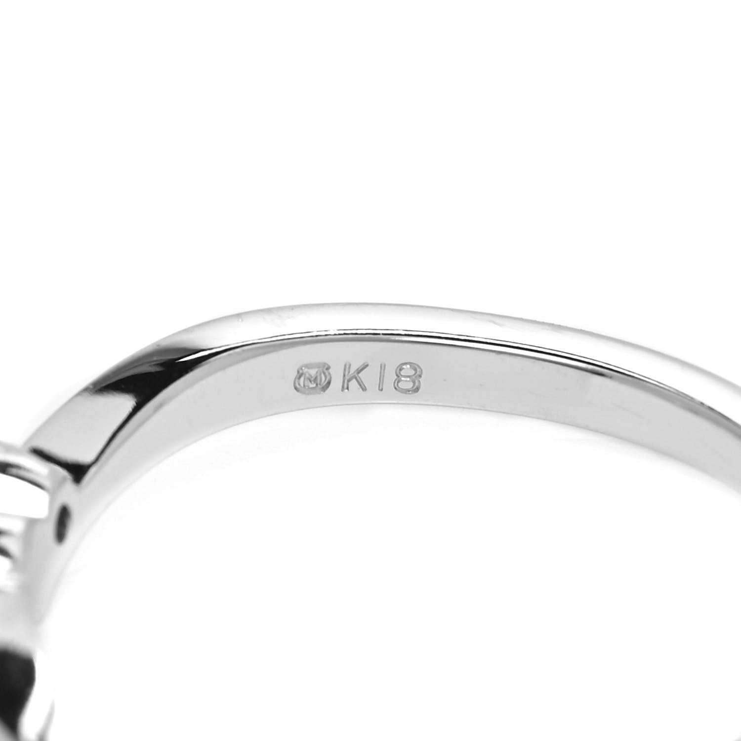 Mikimoto 18K White Gold Diamond Akoya Pearl 4mm Ring 49 5 8 of 8
