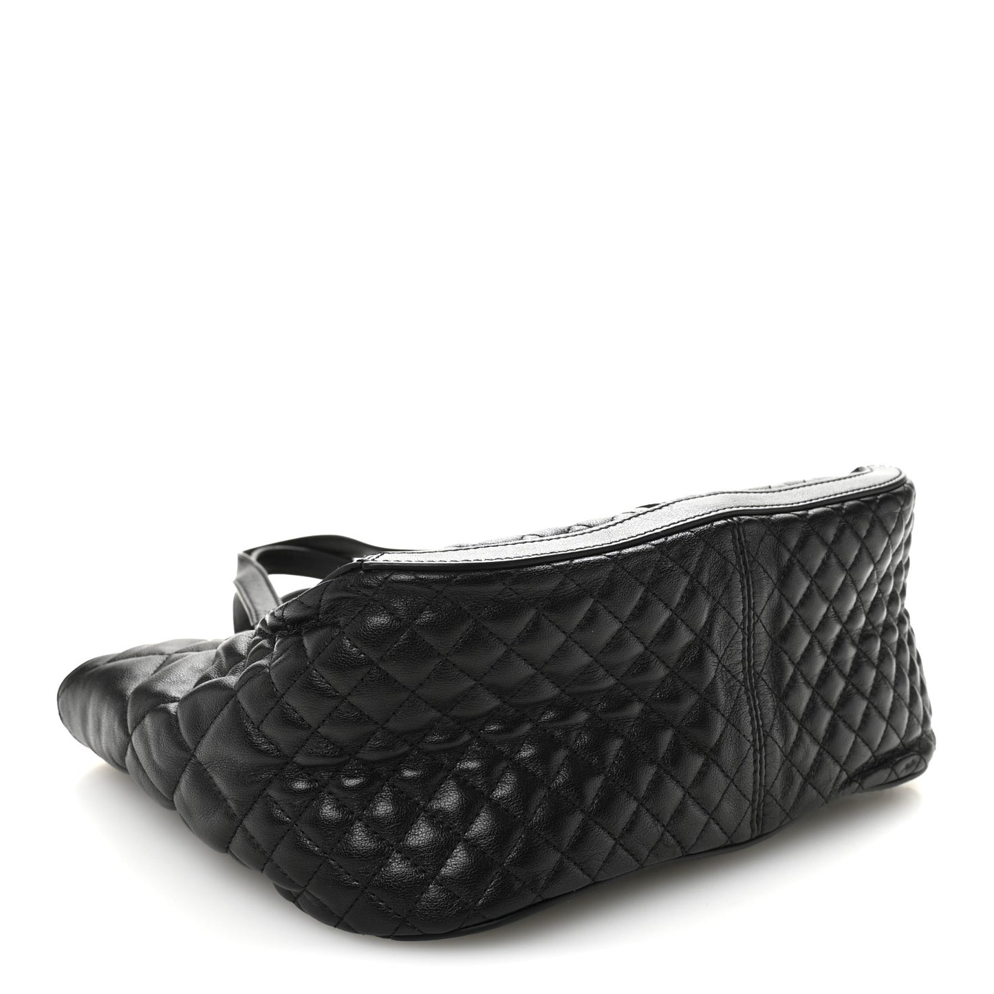 Calfskin Quilted Greca Goddess Tote Bag Black