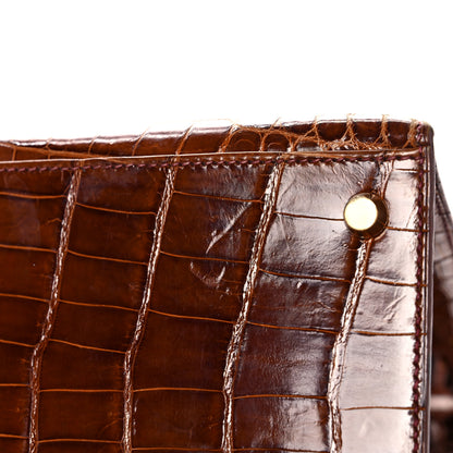 Hermes Shiny Niloticus Crocodile Kelly Sellier 28 Miel 33 of 34