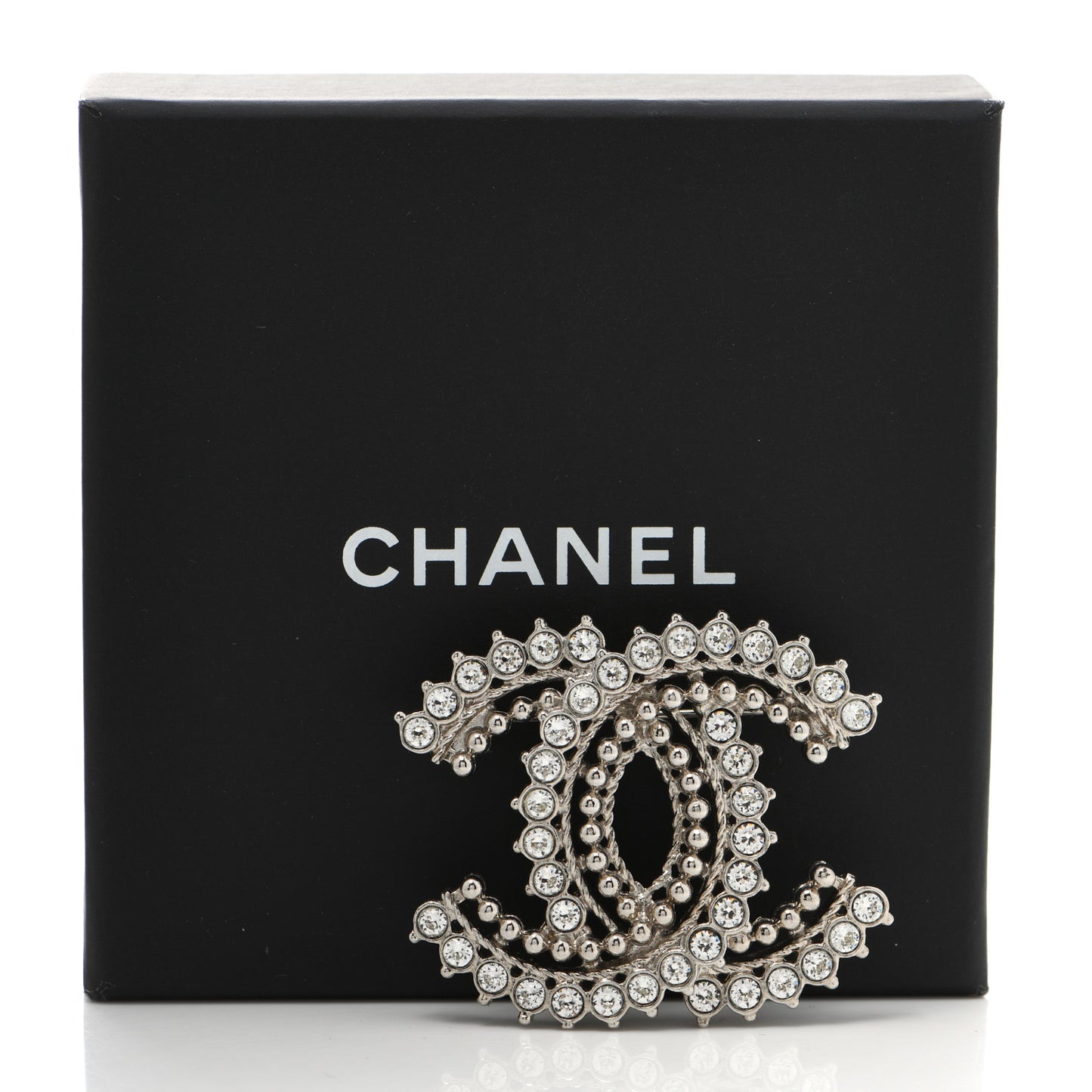 Crystal CC Brooch Silver