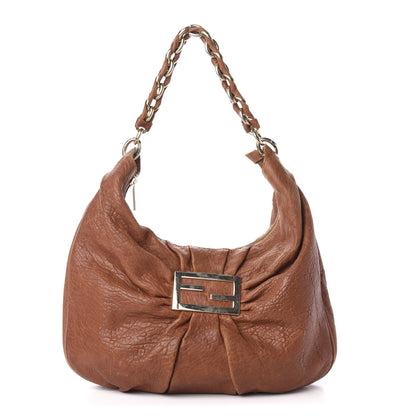 Fendi Crinkled Lambskin Mia Hobo Camel 1 of 10