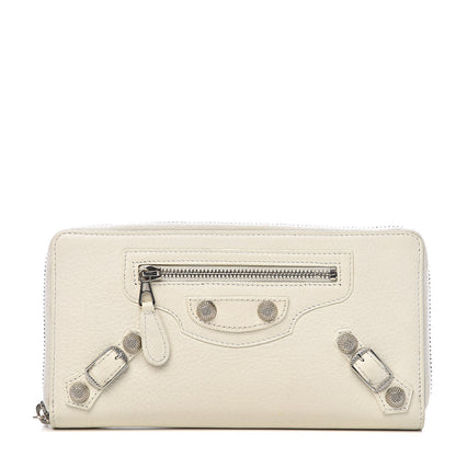 Balenciaga Agneau Giant 12 Silver Hardware Continental Zip Around Wallet White 1 of 7