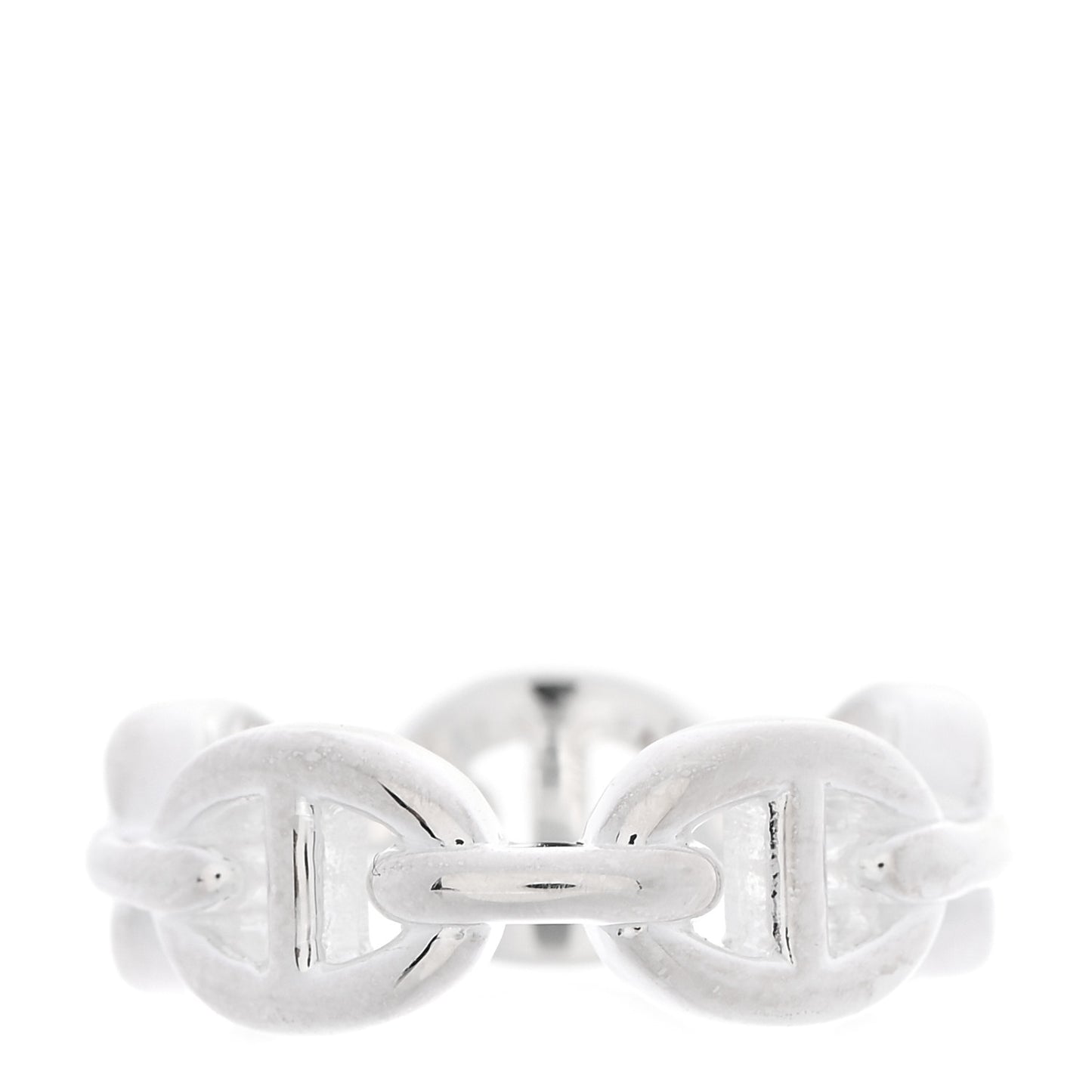 Sterling Silver PM Chaine d'Ancre Enchainee Band Ring 50 5.25