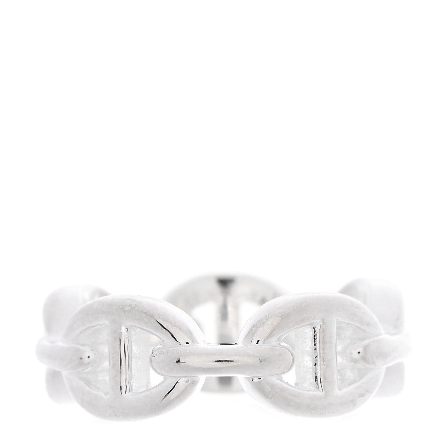 Hermes Sterling Silver PM Chaine d'Ancre Enchainee Band Ring 50 5.25 3 of 6