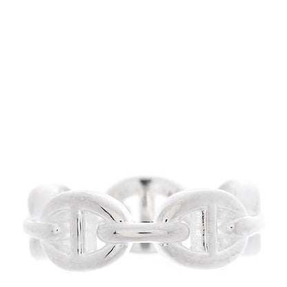 Hermes Sterling Silver PM Chaine d'Ancre Enchainee Band Ring 50 5.25 3 of 6
