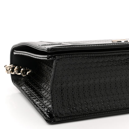 Christian Dior Metallic Patent Micro-Cannage Medium Diorama Flap Bag Graphite 8 of 10