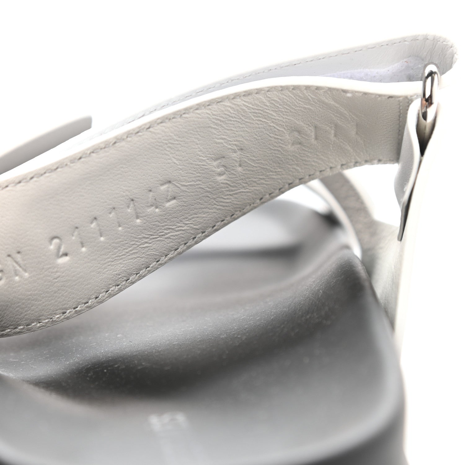 Hermes Calfskin Womens Chypre Sandals 37 White 8 of 9