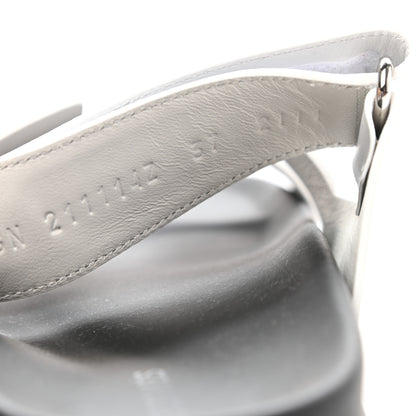 Hermes Calfskin Womens Chypre Sandals 37 White 8 of 9
