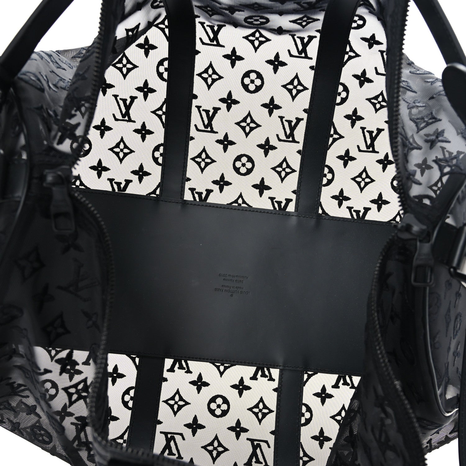 Louis Vuitton Monogram See Through Keepall Bandouliere 50 Black 5 of 10