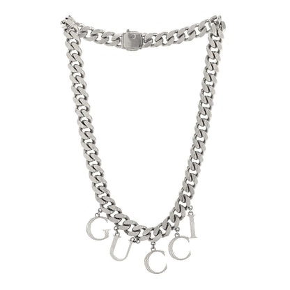 Gucci Palladium Script Logo Interlocking Chain Necklace 3 of 4
