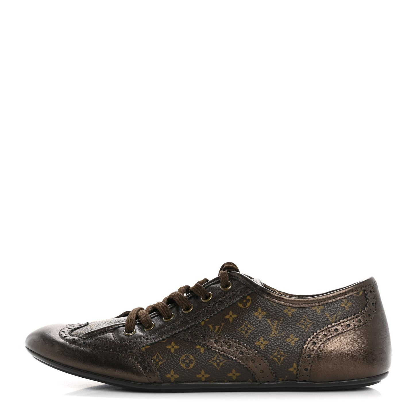 Calfskin Monogram Lyrics Sneakers 38.5 Bronze