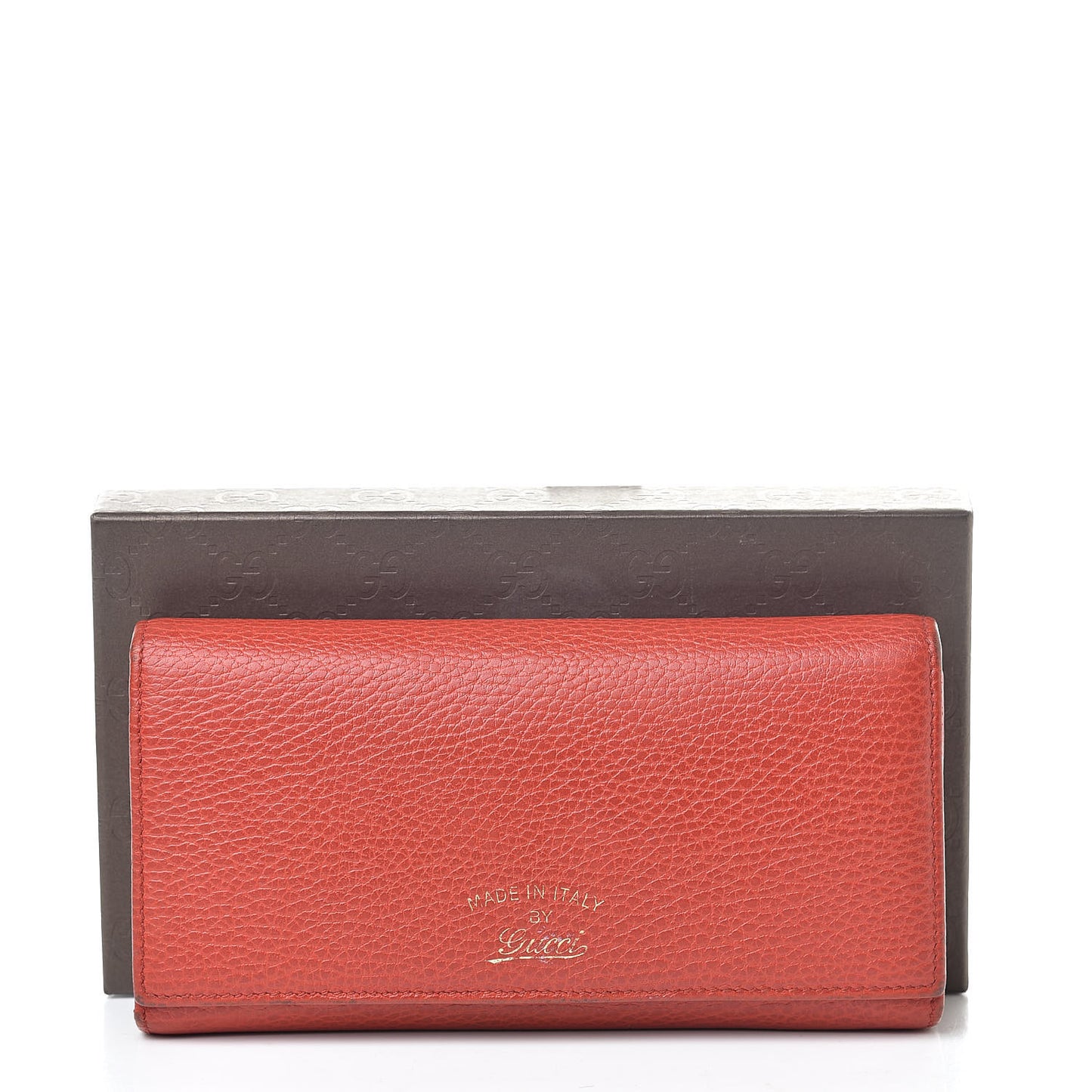 Pebbled Calfskin Continental Wallet Red