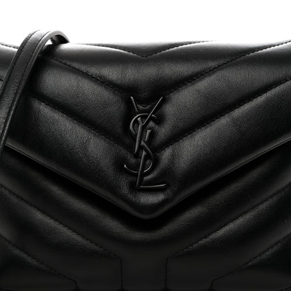 Saint Laurent Calfskin Y Quilted Monogram Monochrome Toy Loulou Crossbody Bag Black 9 of 11
