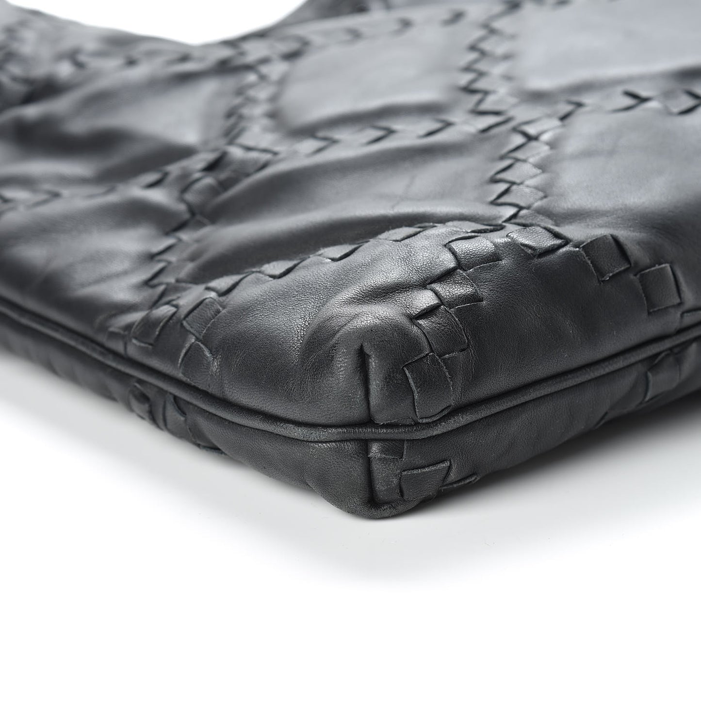Nappa Intrecciato Quilted Farfalle Shoulder Bag Black