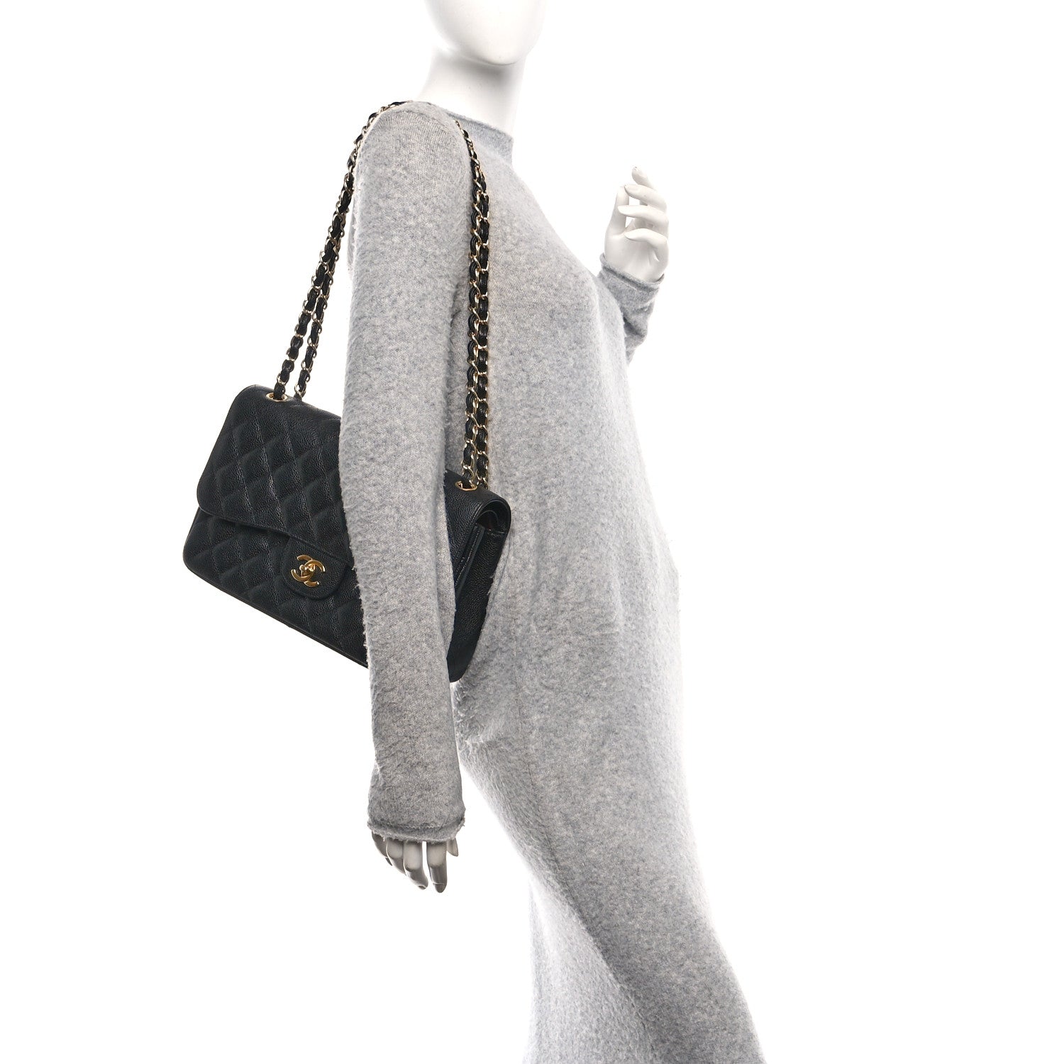 Chanel Caviar Quilted Jumbo Double Flap Black 2 of 12