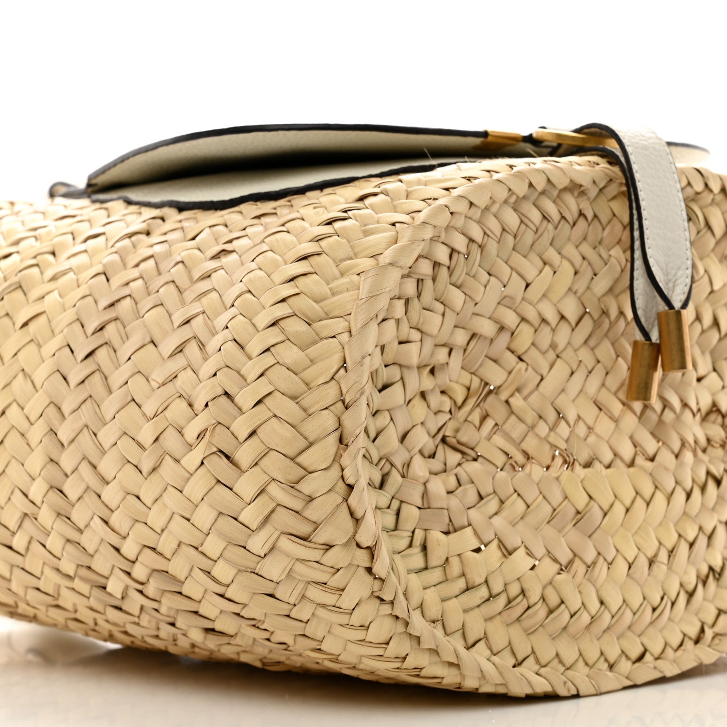 Chloe Raffia Grain Calfskin Medium Marcie Basket White 7 of 8