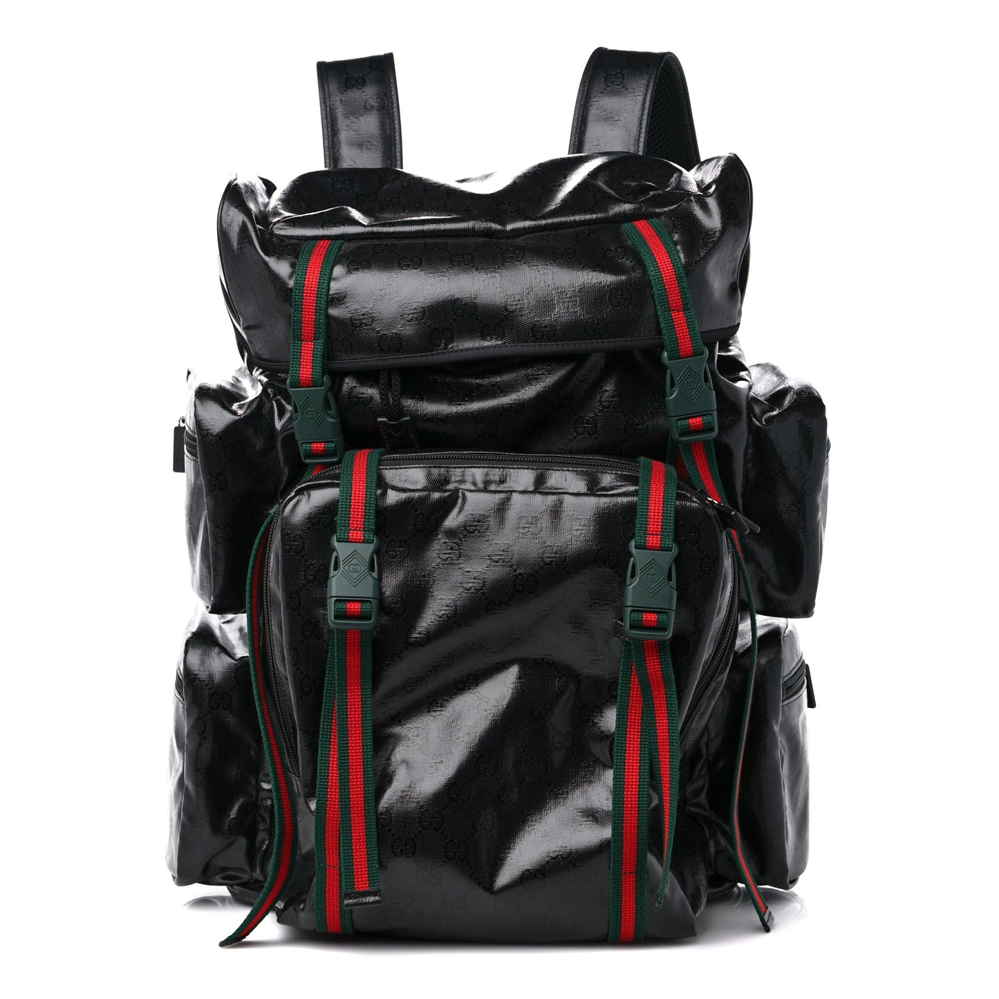 GG Crystal Monogram Web Backpack Black
