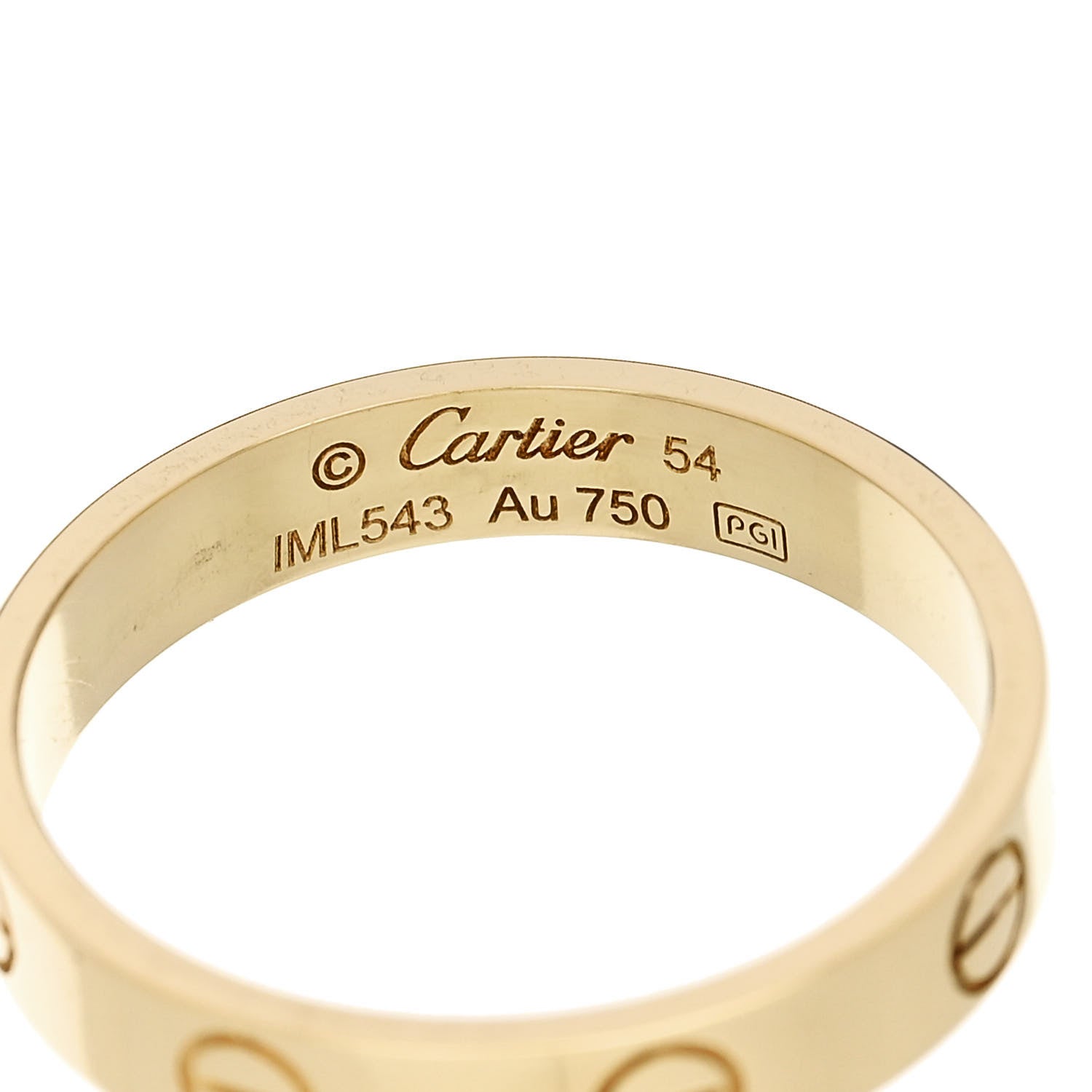 Cartier 18K Yellow Gold 3.5mm LOVE Wedding Band Ring 54 6.75 4 of 5