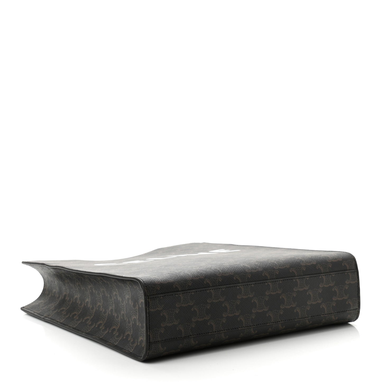 Triomphe Canvas Calfskin Small Vertical Cabas Tan