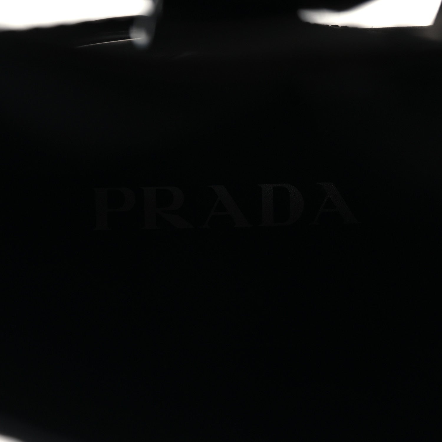 Prada Spazzolato Rois Nylon Metal Triangle Logo Monolith Pouch Pocket 55mm Boots 38.5 Black 9 of 10