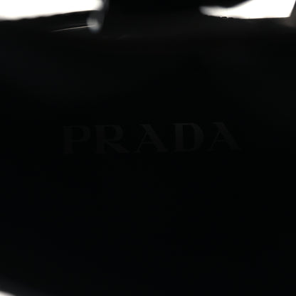 Prada Spazzolato Rois Nylon Metal Triangle Logo Monolith Pouch Pocket 55mm Boots 38.5 Black 9 of 10