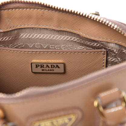 Prada Saffiano Vernice Mini Promenade Tote Noisette 8 of 10